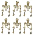 Set de 6 colgantes de esqueleto de aleación dorada para joyería de Halloween y DIY - Dije de Torso de Calavera Dorado