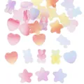 Colorful gummy bear and heart star DIY craft charms with frosted sugar texture - Mixed Heart Bear Star Resin Gummy Style