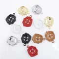 Retro lakstempel stijl legering knophangers in diverse kleuren voor DIY sieraden - Gemengde Kleuren Emaille Knop Stijl