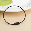 Durable black nylon coated steel wire keychain ring with secure screw lock mechanism - Black