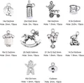 Detailed grid of baby-themed alloy charms for DIY jewelry including bottles and horses - Mixed Baby Theme Alloy Charms