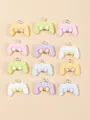 Macro shot of 12 colorful resin game controller charms with metal hooks for DIY crafts - Mixed Colors Game Controller