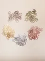 Bulk hollow animal paw charms in five metal alloy finishes for DIY jewelry making - Multicolor Mixed Hollow Paw Print