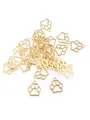Golden hollowed paw print charms set in polished metal finish for jewelry making - Gold Hollow Paw Print
