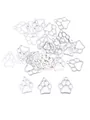 Bright silver hollow paw print charms in alloy for DIY jewelry and necklaces - Silver Hollow Paw Print