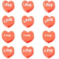 Perles en forme de cœur rouge en pâte polymère avec texte LOVE pour bijoux DIY - Red Love Heart Style / 50 pièces/paquet (9x8mm)