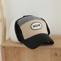 Gorro de invierno para niños con orejeras en diseño de retazos negro, gris y beige - 3-10 años / Estilo 2 Gris Negro (H-U-R)