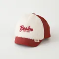 Winter kids Boston baseball cap with white fleece front and red quilted brim for boys - 48-52cm / Boston Jujube Red (boston Jujube Red)