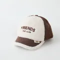 Brown and beige sherpa baseball cap with FRIENDS embroidery for children and babies - 48-52cm / Friends Embroidery (Style A) / Coffee