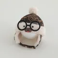 Cute leopard print baby earflap hat with decorative aviator glasses and soft faux fur lining - Single Pom Pom / 1-4 Years / Dark Coffee