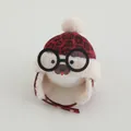 Dark red leopard print kids trapper hat with fluffy pom-poms and cute glasses - Single Pom Pom / 1-4 Years / Burgundy
