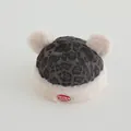 Winter faux fur leopard print hat for kids with soft plush pom poms and ear flaps - 1-4 Years (50cm) / Dark Gray