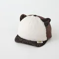 Casquette matelassée pour enfants avec polaire blanche et détails à motif léopard - 46-50cm / Beige