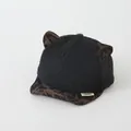 Casquette d'hiver pour bébé avec oreilles léopard et polaire sherpa noire chaude - 46-50cm / Noir