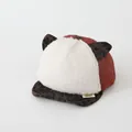 Bonnet d'hiver pour bébé avec cache-oreilles léopard et tissu matelassé rouge - 46-50cm / Rouge Jujube