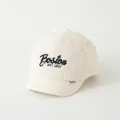 Fleece Boston embroidered baby baseball cap in cream beige with quilted texture - 48-52cm / Boston Beige (boston Beige)
