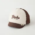 Brown and cream sherpa fleece BOSTON baseball cap with quilted detail for baby boys - 48-52cm / Boston Coffee (boston Coffee)