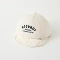Cute cream white sherpa fleece baby baseball cap featuring Goodboy athletic embroidery - 47-50cm / GOOD DAY Beige