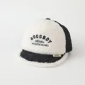 Kids quilted sherpa baseball cap with NICE letter embroidery and black contrast brim - 47-50cm / GOOD DAY Black