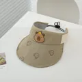 Dettaglio cappello a visiera kaki per bambini con toppa in gomma Capybara carina - Taglia Neonato / Stile 5 Capibara (TYJS507)