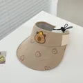 Dettaglio della visiera parasole kaki capybara con cordoncino regolabile - Taglia Neonato / Stile 4 Capibara (TYJS507)