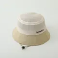 Chapeau pêcheur beige en maille pour enfants avec broderie HAPPY et cordon réglable - 50-52cm / Kaki