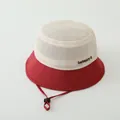 Chapeau bob respirant enfant en maille crème et rouge avec broderie et cordon réglable - 50-52cm / Rouge Jujube
