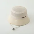 Chapeau bob enfant en mesh beige avec broderie behappy et cordon réglable - 50-52cm / Beige