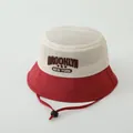 Two-tone breathable mesh children's bucket hat in red and white with Brooklyn embroidery - 50-52CM / Burgundy