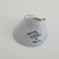 Light gray quick-dry kids sun visor hat with cartoon dinosaur and wide brim - Kids Adjustable Size / Dinosaur-Light Gray