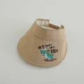 Verstellbare Khaki Kinder Sonnenblende mit süßem Dino-Print und schnelltrocknendem Stoff - Kinder Verstellbare Größe / Dinosaurier-Khaki