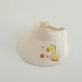 Beigefarbene Sonnenblende für Kinder mit buntem Giraffenmotiv und Klettverschluss - Kinder Verstellbare Größe / Giraffe-Beige