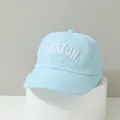 Hellblaue schnelltrocknende Kinder-Basecap mit Boston-Stickerei und Belüftungslöchern - 2-6 Jahre Alt (50-52CM) / Boston / Himmelblau