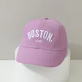 Quick-dry lavender baseball cap for kids with white Boston embroidery and side air vents - 2-6 Years Old (50-52CM) / Boston / Purple