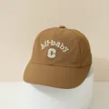 Brown quick-dry baby baseball cap with hi-baby embroidery for outdoor sun protection - 2-6 Years Old (50-52CM) / Letter C / Dark Khaki