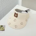 Visiera parasole beige per bambini con stampe di orsi e coulisse regolabile - Taglia Neonato / Stile 9 Orso (TYJS507)