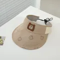 Visiera parasole kaki per bambini con stampa orsetto e cinturino regolabile - Taglia Neonato / Stile 10 Orso (TYJS507)