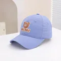 Kids light blue baseball cap featuring a 3D brown bear and KIMI letter patch - 50-54cm / Blue