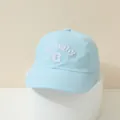 Light blue quick-dry kids baseball cap with white hi-baby embroidery and breathable holes - 2-6 Years Old (50-52CM) / Letter C / Sky Blue