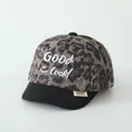 Casquette enfant motif léopard avec broderie Good Luck et visière noire plate - 50-52cm / Bord Noir