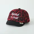 Casquette bébé à motif léopard rouge et noir avec broderie blanche GOOD Luck - 50-52cm / Bordeaux