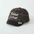 Casquette de baseball pour enfant avec imprimé léopard et broderie Good Luck - 50-52cm / Café Foncé
