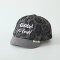 Casquette de baseball léopard pour enfants avec broderie Good Luck en gris foncé - 50-52cm / Bord Gris