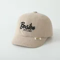 Casquette baseball enfant en velours côtelé kaki avec broderie Boston élégante - 52cm / Kaki