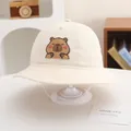 Μπεζ καπέλο bucket για μωρά Capybara με σχέδιο κινουμένων σχεδίων και κορδόνι - 50-52CM / Ανοιχτό Μπεζ
