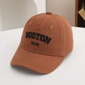 Brown cotton baseball cap for kids featuring 3D BOSTON 1630 embroidery details - Toddler 1-3 Years 48-50cm / Coffee