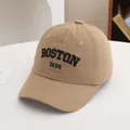 Khaki Kinder-Baseballkappe aus Baumwolle mit schwarzer BOSTON 1630 3D-Stickerei - Kleinkind 1-3 Jahre 48-50cm / Dunkles Khaki