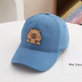 Casquette baseball enfant bleu moyen avec patch Capybara mignon et texture coton canevas - Enfants 3-8 ans 50-54cm / Bleu