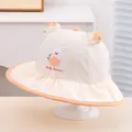 Quick-dry cream rabbit sun hat for toddlers with orange trim and breathable mesh details - Toddler Size / Milk Beige