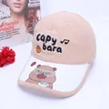 Detaillierte Stickerei von Capybara-Motiv und Text auf Kinder-Baseballkappe, schnelltrocknend - Kinder 3-8 Jahre 50-54cm / Khaki
